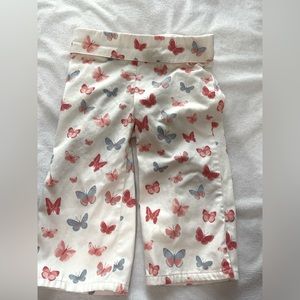 Janie and Jack toddler girls sateen butterfly crop pants